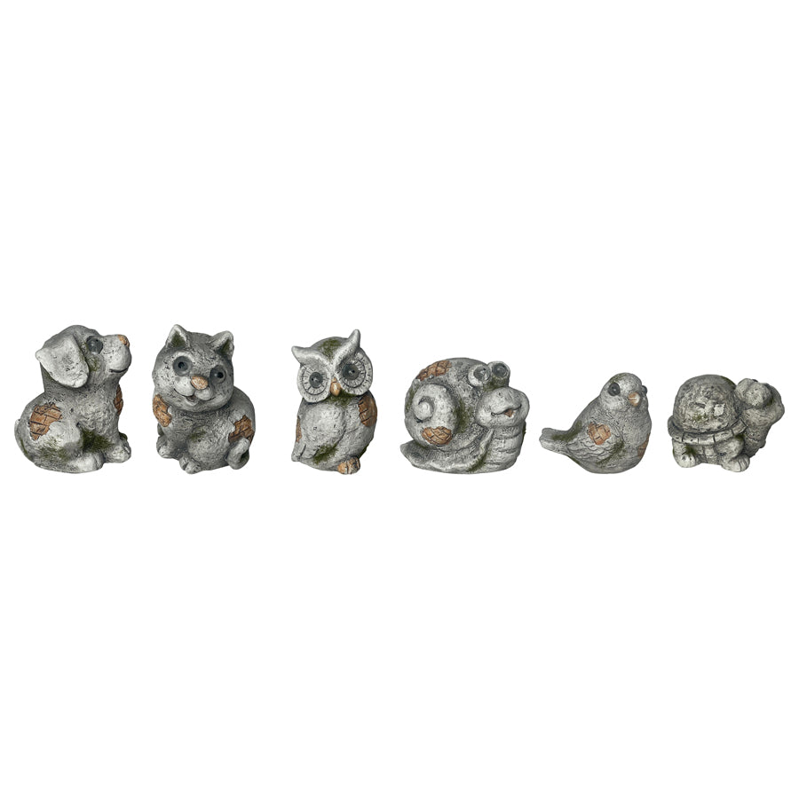 Set 6 Asst Garden Animal Figurines Paperweights 