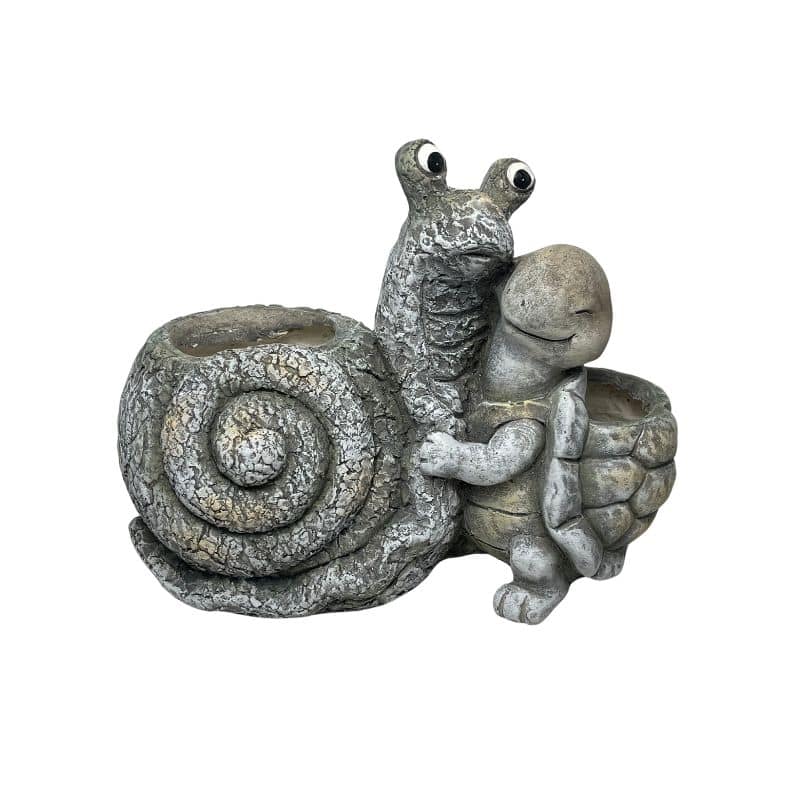 Snail+ Tortoise Planter W  Hole & Plug 38x31cm