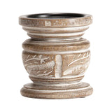 Mangowood Squat Pillar Candle holder 10cm