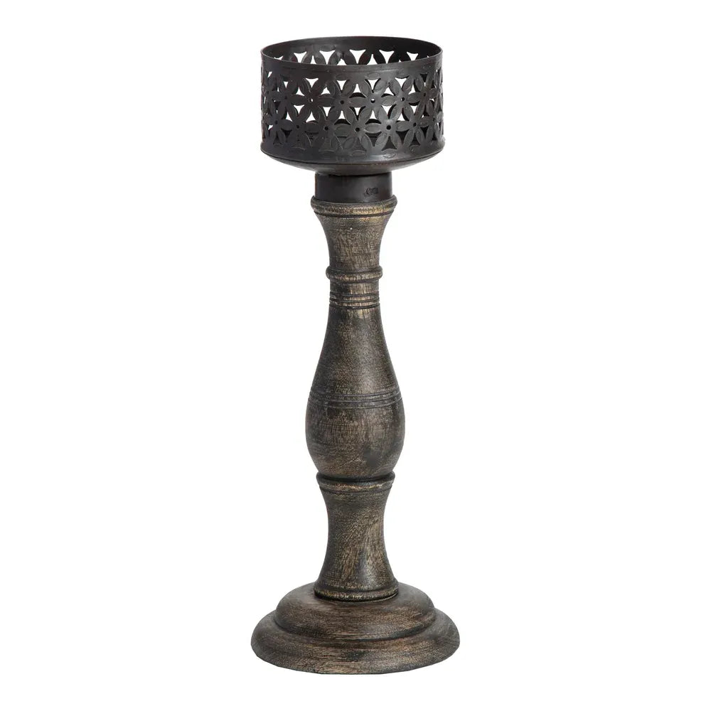 Ornate Baroque Pillar Candle holder 35cm