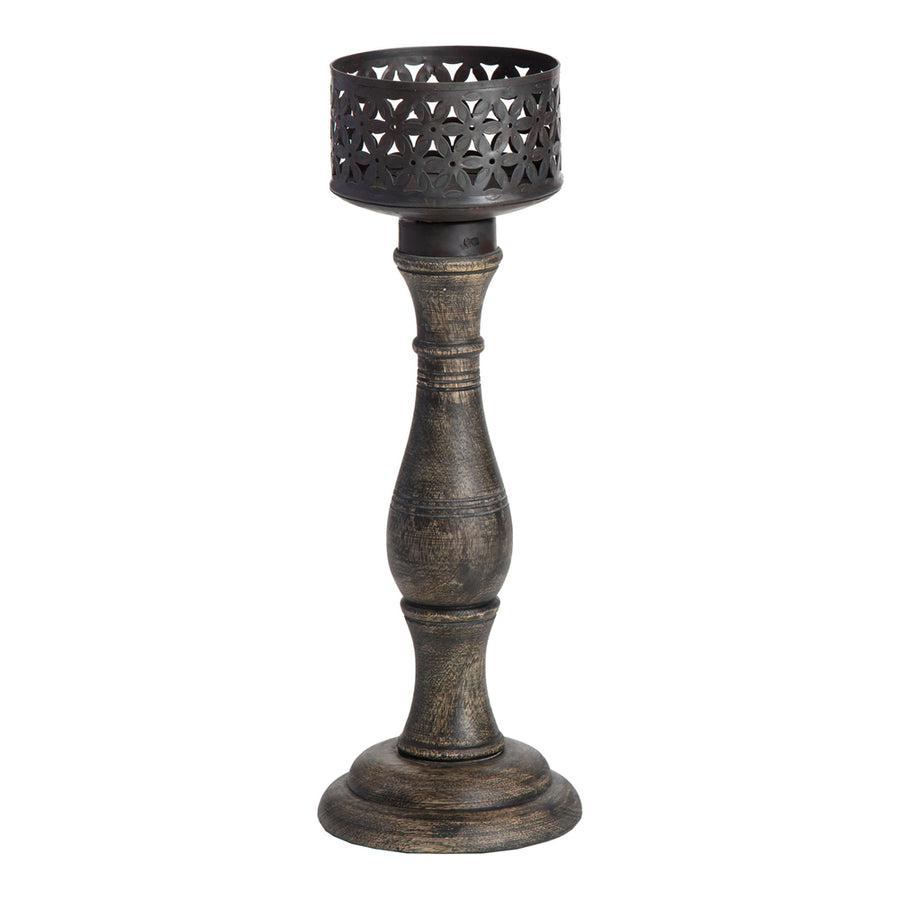 Ornate Baroque Pillar Candle holder 35cm