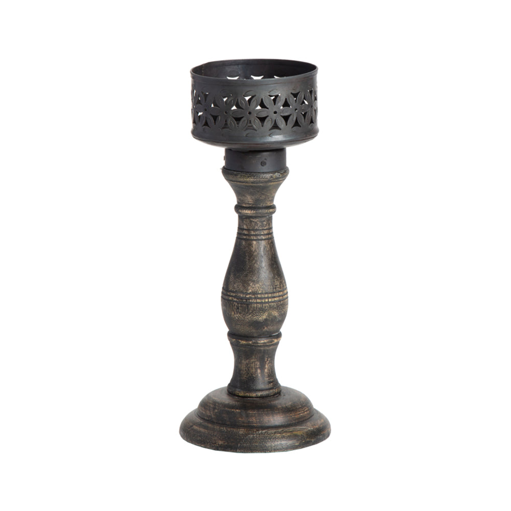 Ornate Baroque Pillar Candle holder 26cm