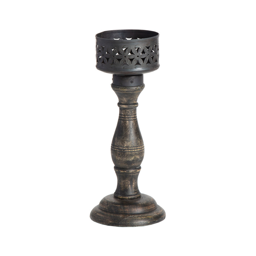 Ornate Baroque Pillar Candle holder 26cm