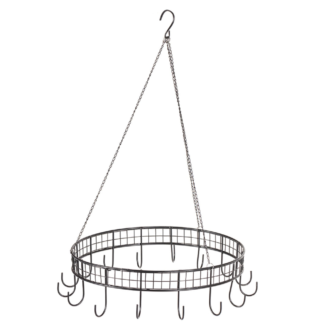 Round Hanging Circle w Hooks Metal 40cm