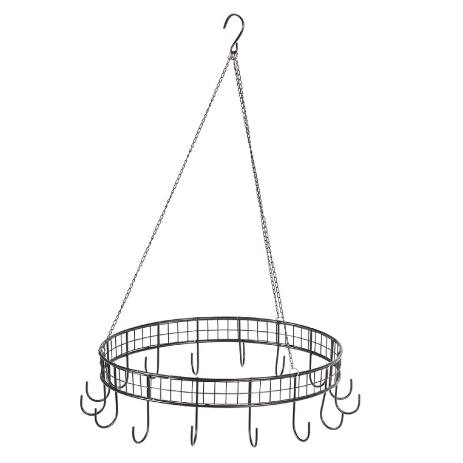 Round Hanging Circle w Hooks Metal 40cm