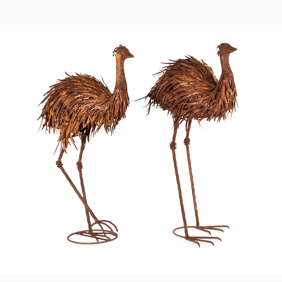 Set 2 Large Assorted Emus Garden Statue 37x58cm