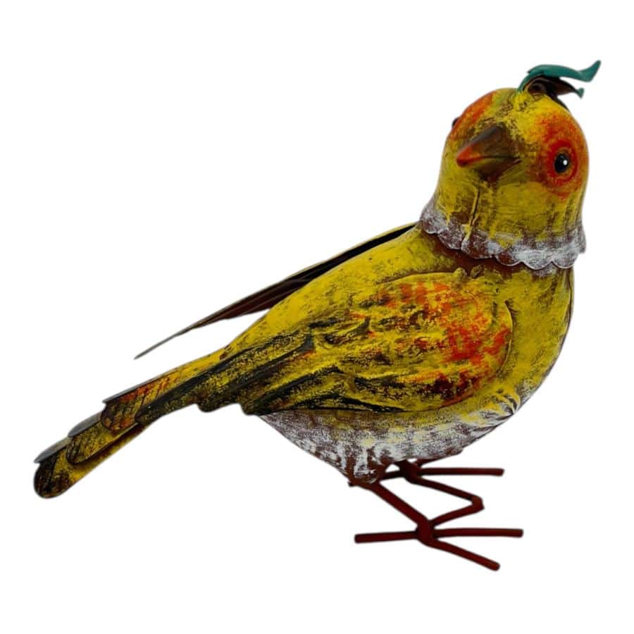 Colourful Yellow Bird Decoration 18cm