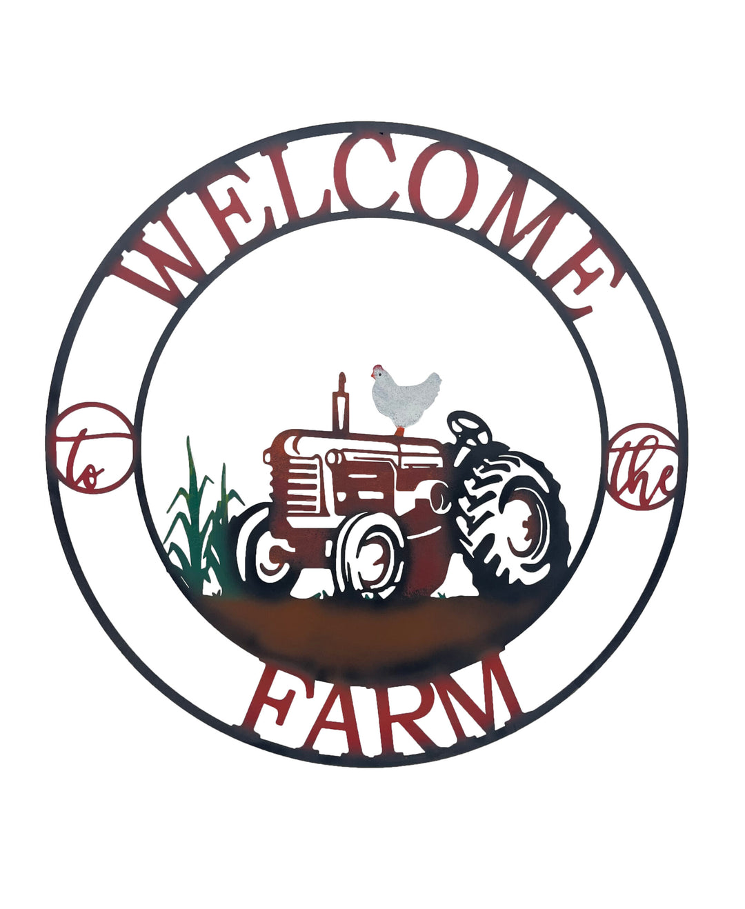 Laser Cut Tractor Welcome Wall Art 60cm