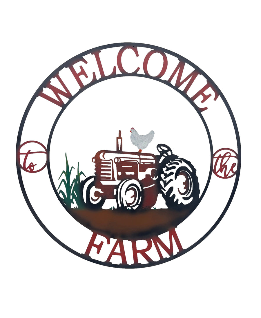 Laser Cut Tractor Welcome Wall Art 60cm