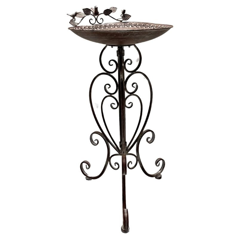 Leafy Birdbath / Bird Feeder w Embellished Legs 80cm