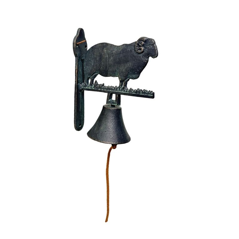 Cast-Iron Merino Ram Doorpost w Bell 23cm
