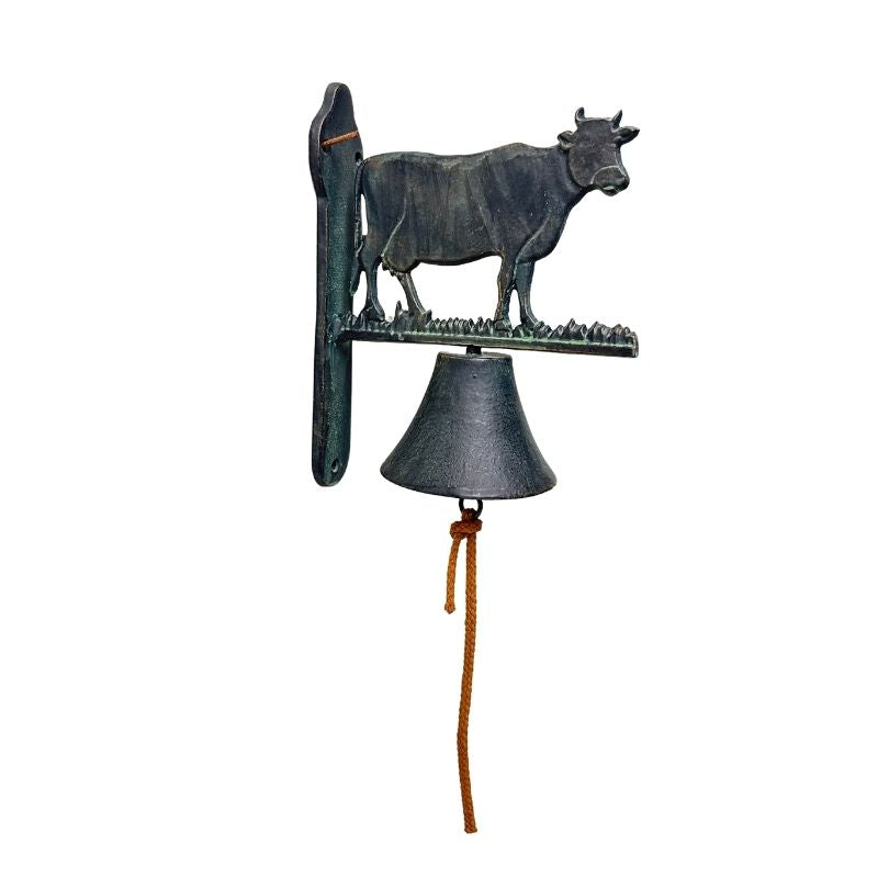 Cast Iron Cow Doorpost w Bell 26cm