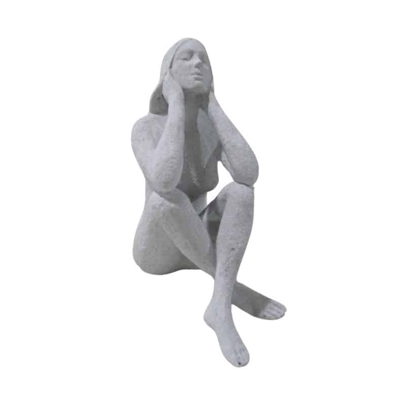 Lady Statue w Elbows On Knees 23cm