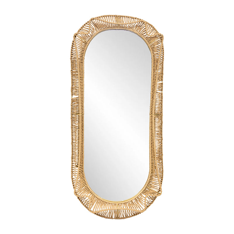Hamptons Oval Weave Mirror 50x100cm