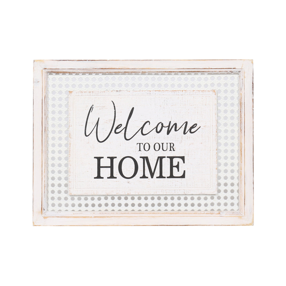 Hamptons Style Welcome to our Home Wall Art 40cm