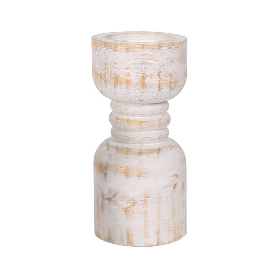 Contemporary Carved Loop Pillar Candleholder 25cm