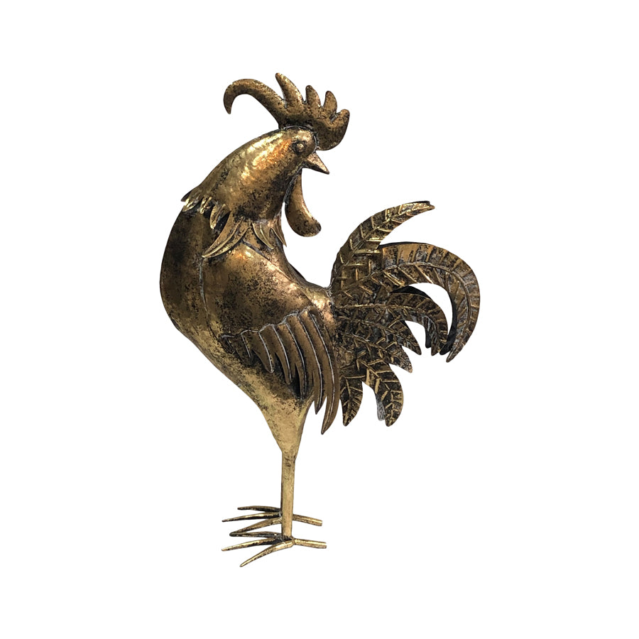 Lustre Gold Proud Rooster Facing Back 38x57cm
