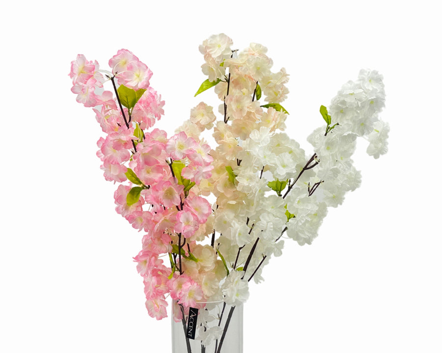 bulk 24 Artificail Cherry Blossom Spray 3 Assorted 15x93cm