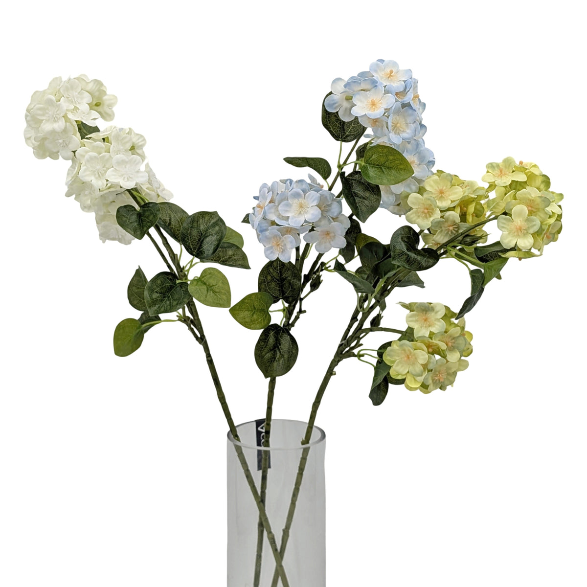 bulk 24 Artificial Mini Hydrangea Stem 3 Head 69cm 3 Asst