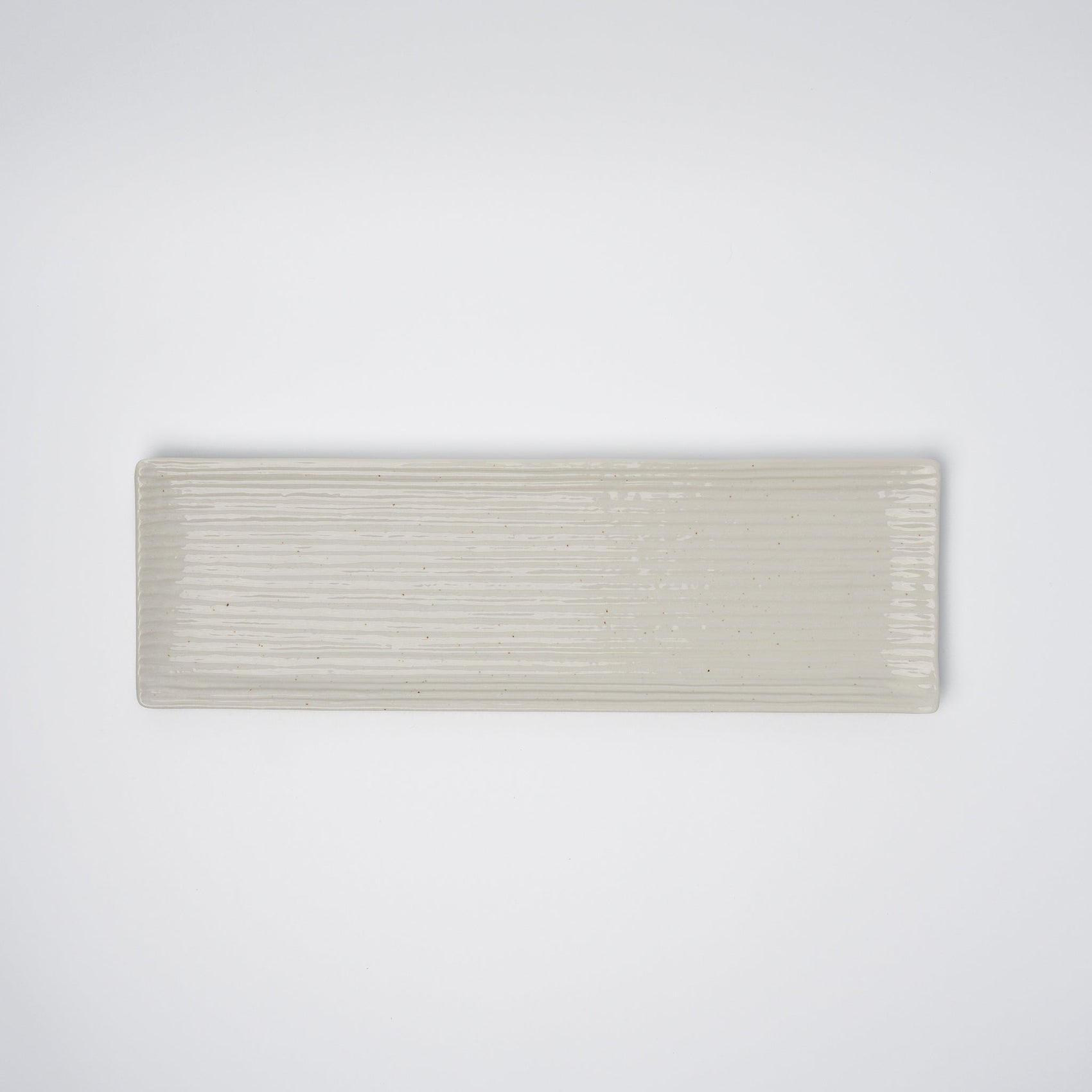 Sashimi Plate 33.2cm White Contour Glaze