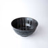 Udon Bowl Fluted 17cm Gloss Black Stripes On Gunmetal Glaze