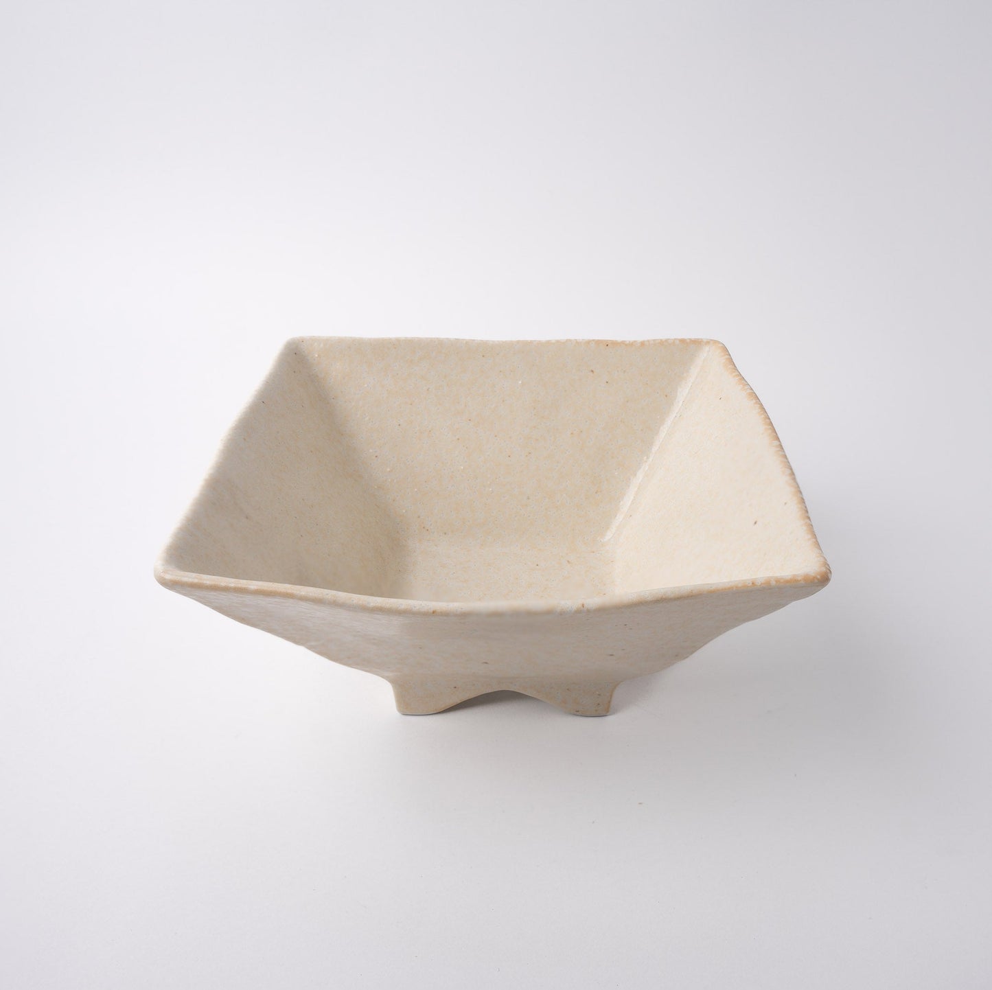 Fluted Bowl Square 21x21cm Oatmeal Glaze
