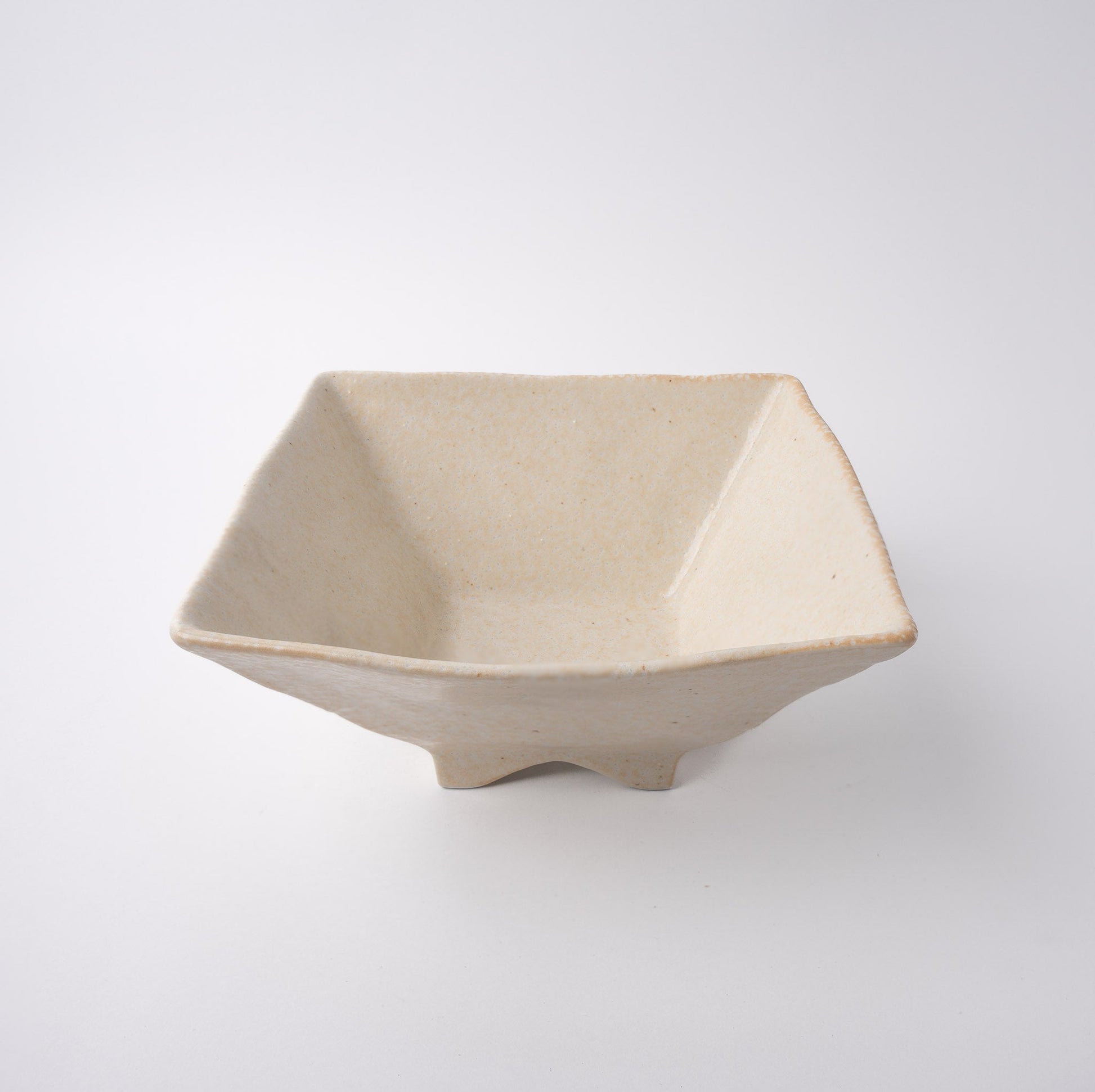 Fluted Bowl Square 21x21cm Oatmeal Glaze