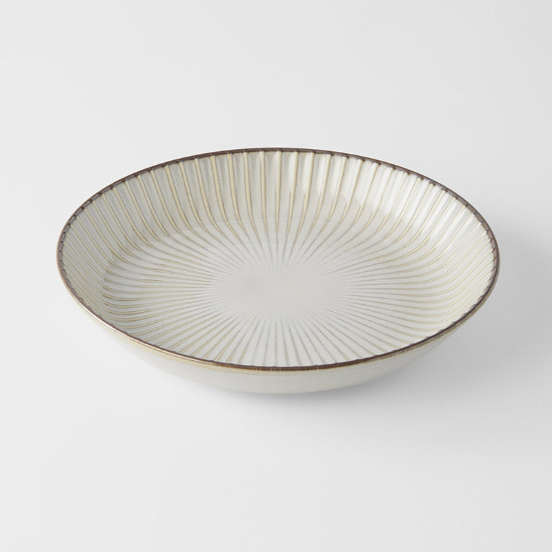 Plate High Rim 22.5cm White Sendan Glaze