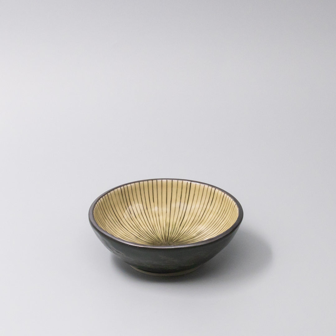 Bowl 13cm Green Converging Line Glaze