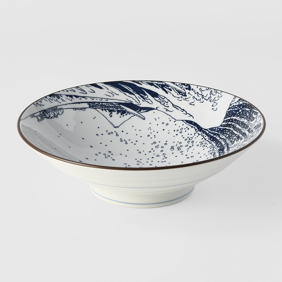 Ramen Bowl 24.5cm Hokusai Great Wave Design