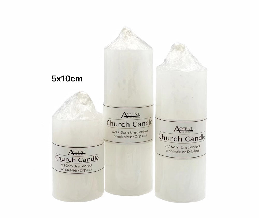 bulk 36 Unscented White Church Candle 150G 10cm