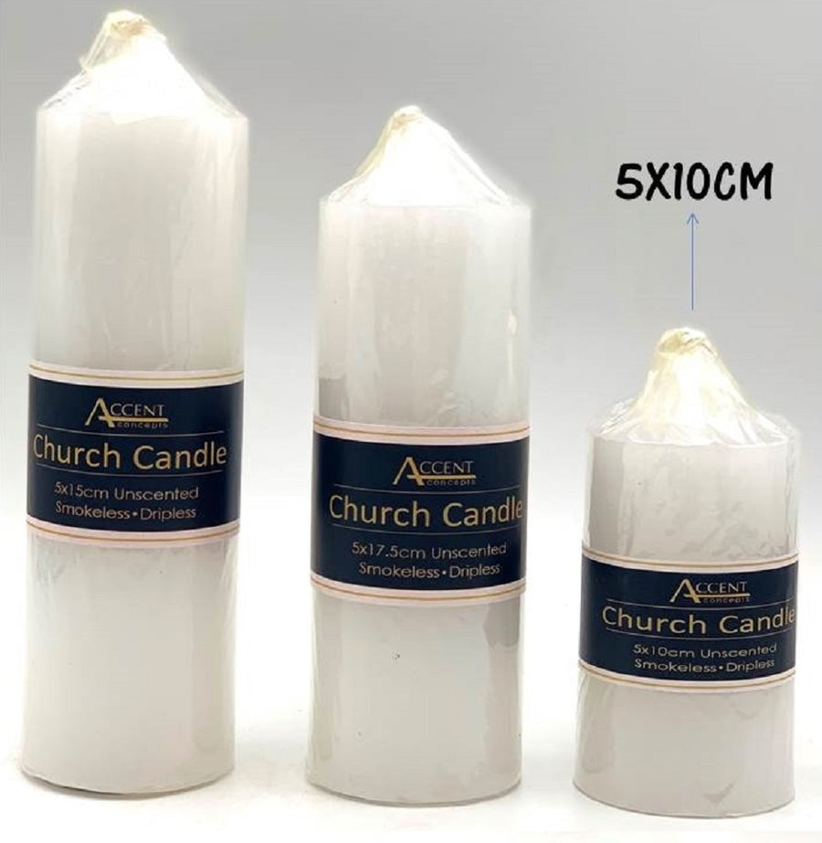 bulk 36 Church Candle 230G White 15cm
