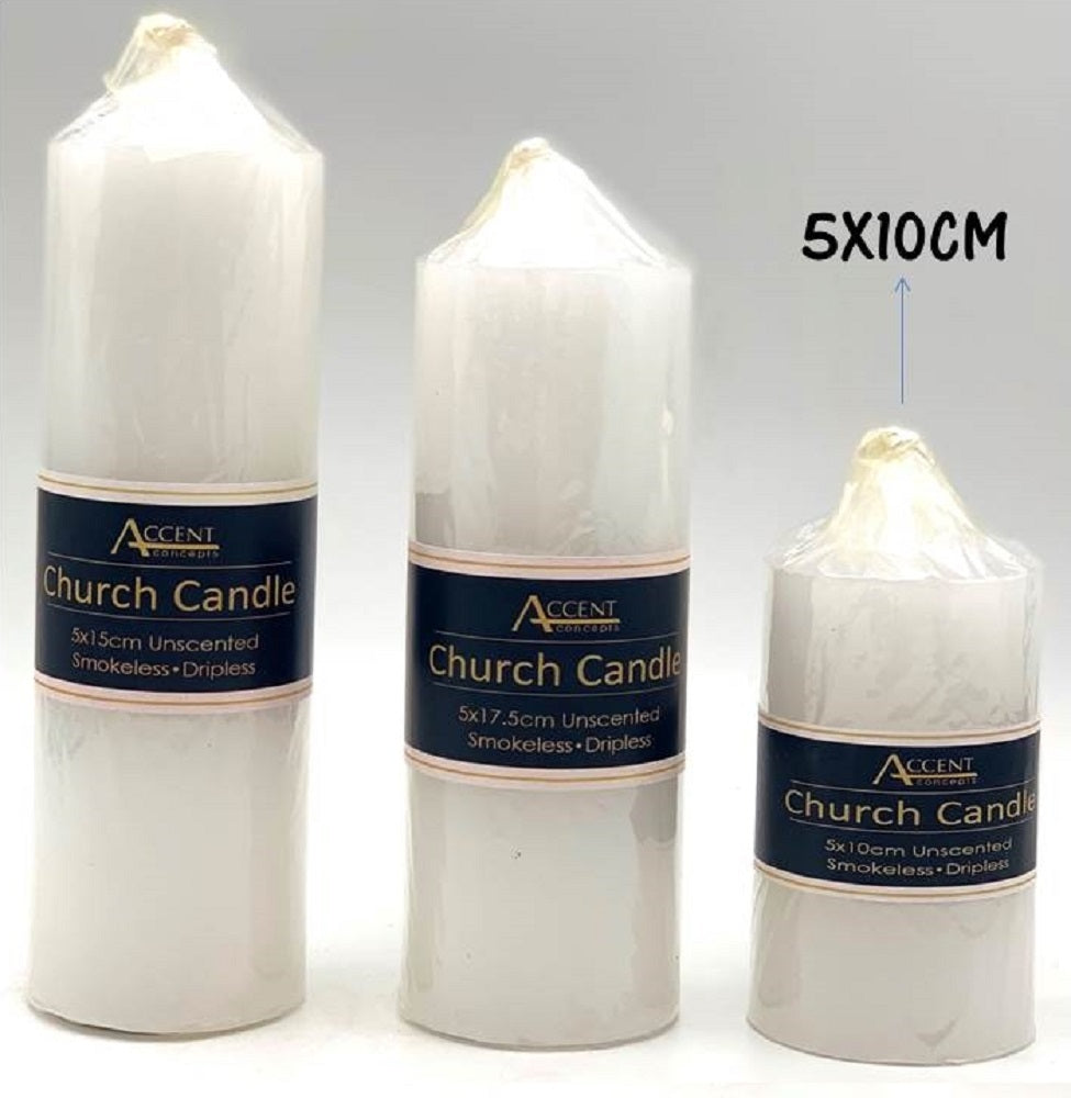 bulk 24 Church Candle 260G White 17cm