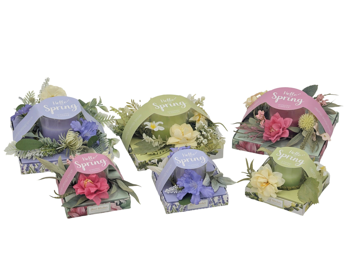 bulk 12 Botanical Bloom Scent Candle Gift Set 120G 3 Asst