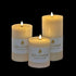 bulk 12 Reflection Led Pillar Candle Rustic White 15cm