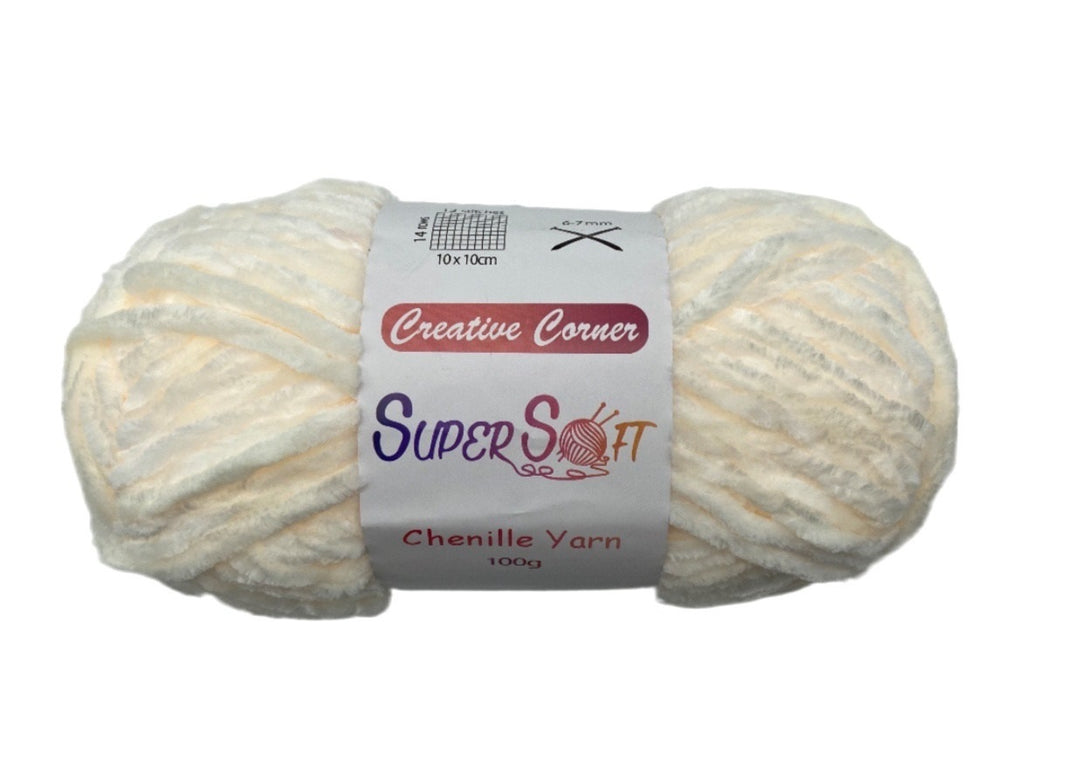 bulk 12 Milky White Super Soft Chenille Yarn 100G