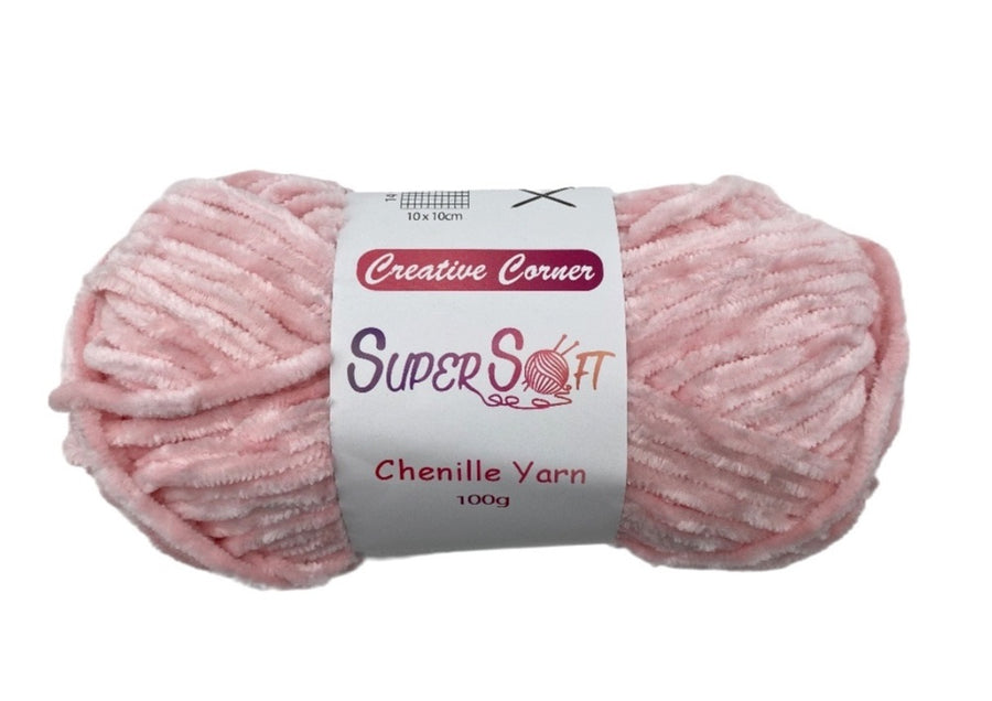 bulk 12 Baby Pink Super Soft Chenille Yarn 100G