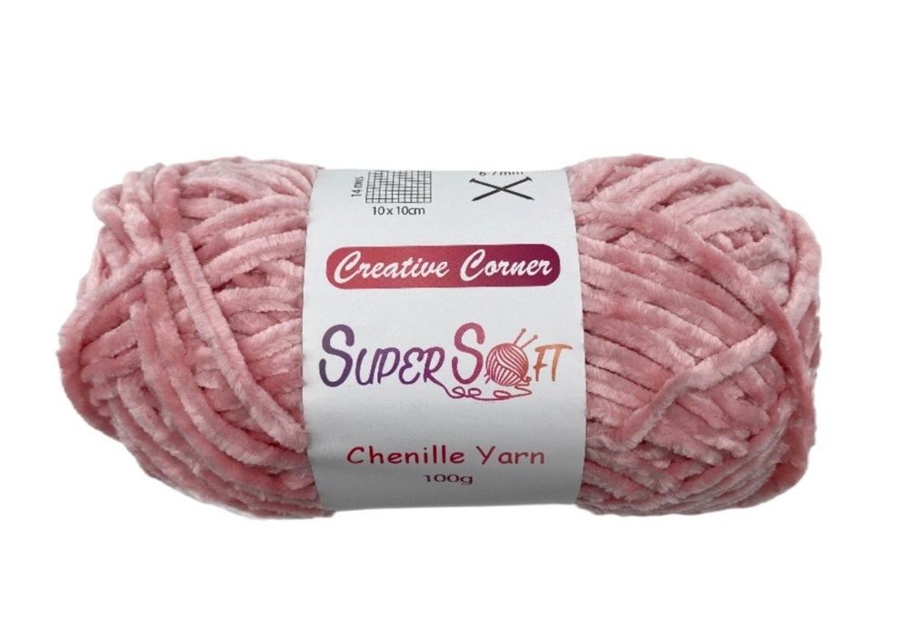 bulk 12 Pink Super Soft Chenille Yarn 100G