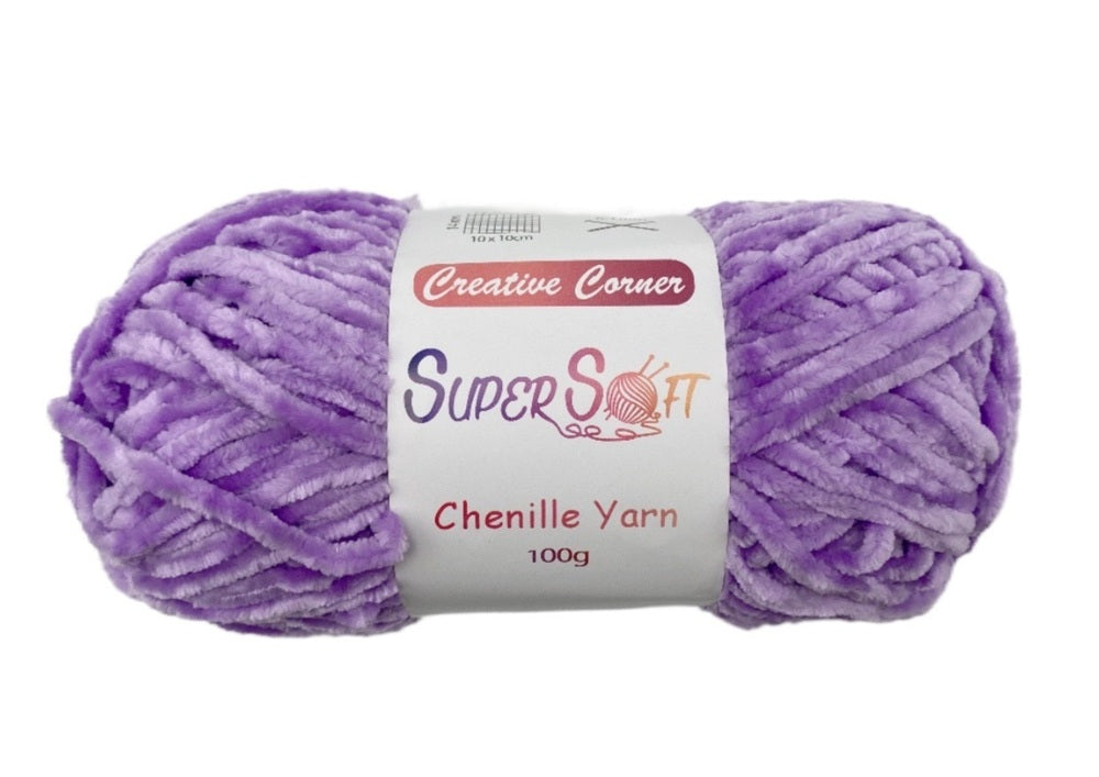 bulk 12 Purple Super Soft Chenille Yarn 100G