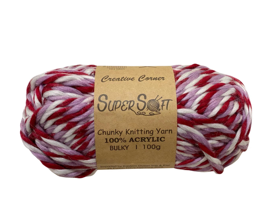 bulk 12 Berry Chunky Super Soft Knitting Yarn