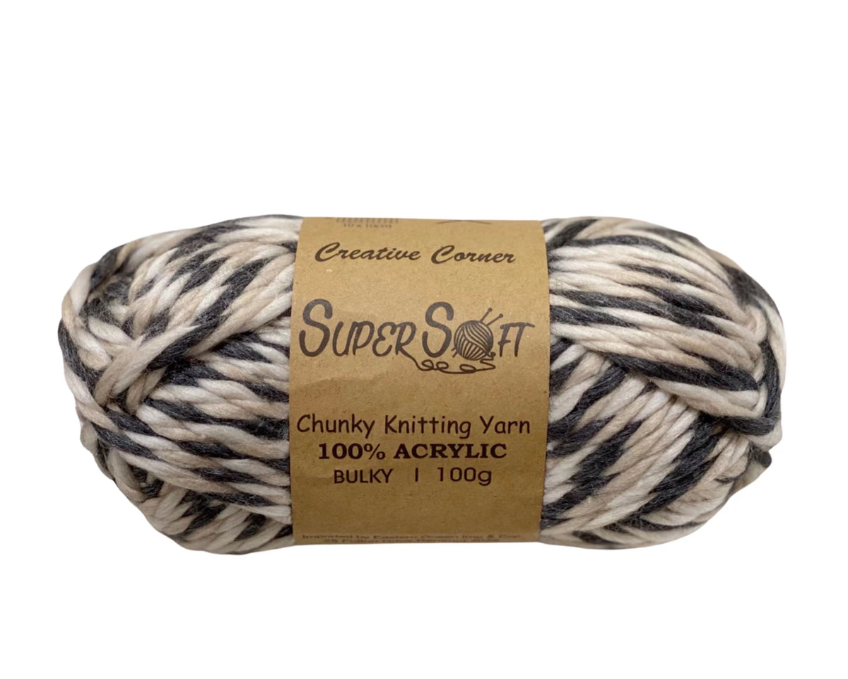 bulk 12 Grey Mix Chunky Super Soft Knitting Yarn