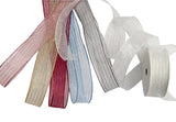bulk 48 Metallic Striped Organza Ribbon Assort Wrap 300cm