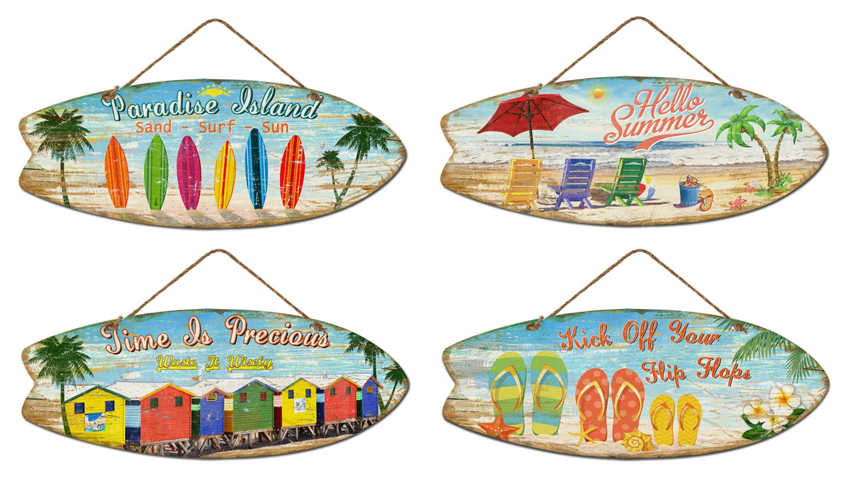 bulk 8 Beachtime Wall Hanging Deco Assort 78cm