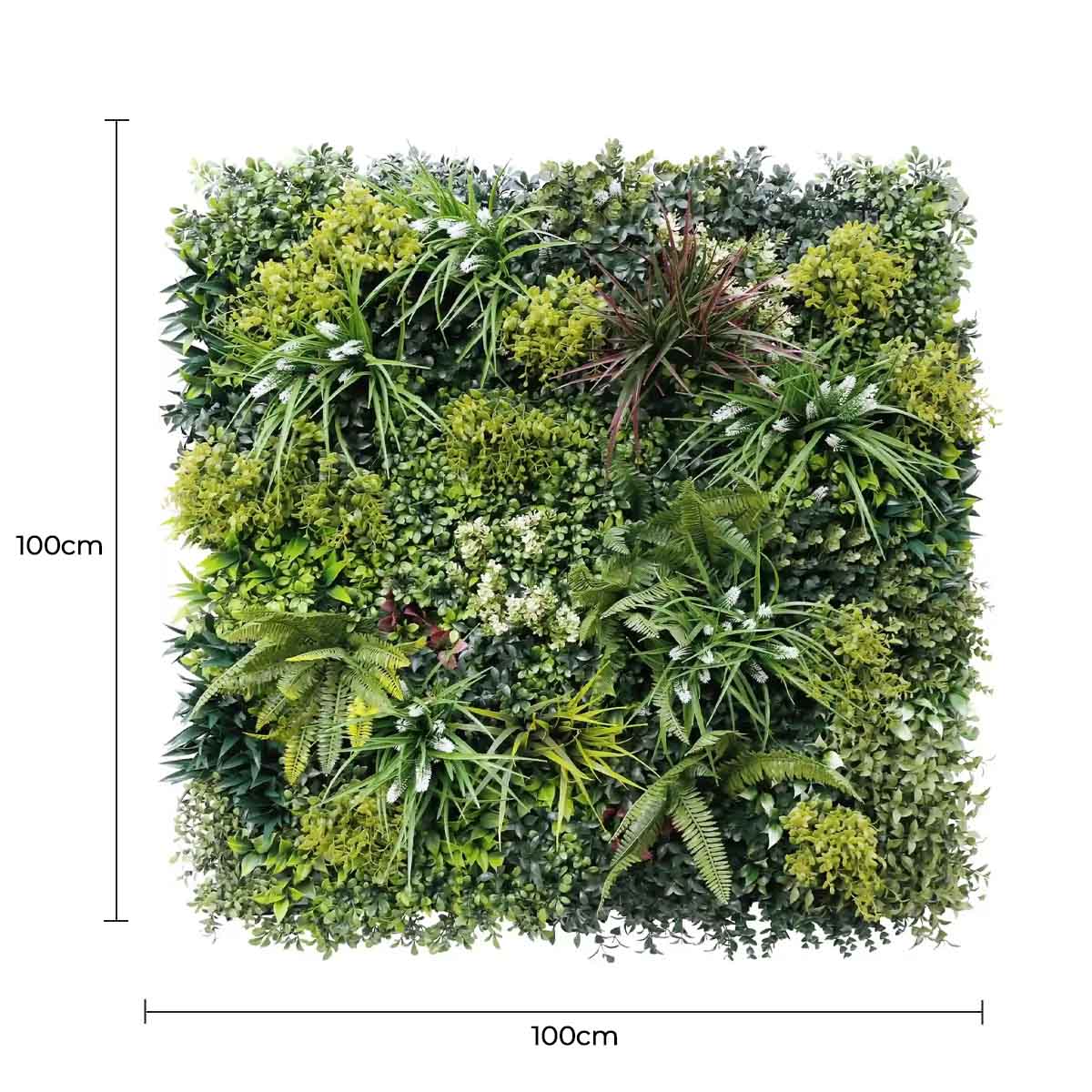 Luxury Lush Spring Recycled Vertical Garden / Green Wall UV Resistant 100cm x 100cm
