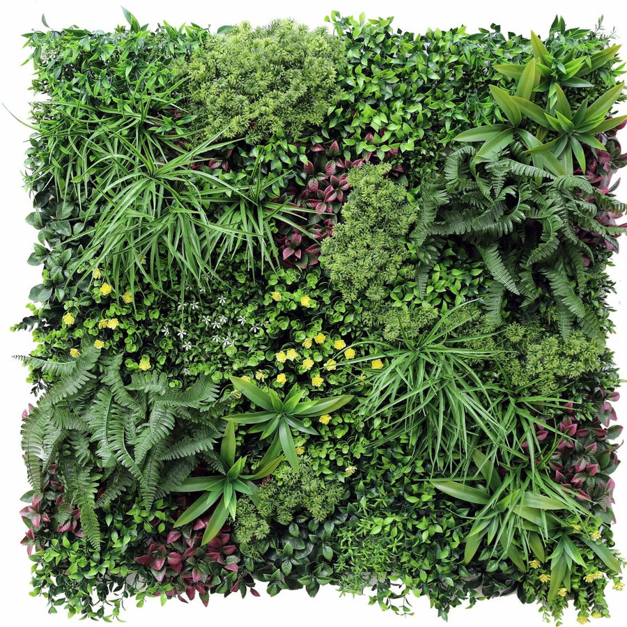 Luxury Country Fern Recycled Vertical Garden / Green Wall UV Resistant 100cm X 100cm