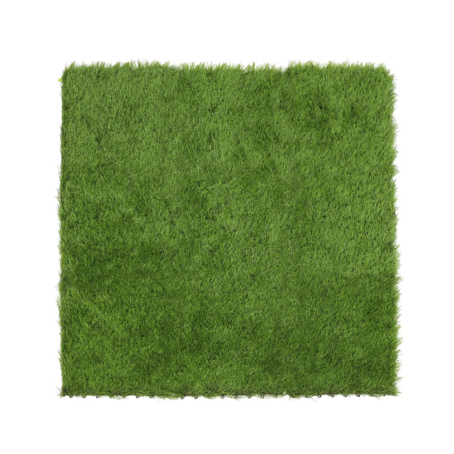 9 Pieces of Interconnecting Artificial Grass Decking Tiles (UV Resistant) 30cm x 30cm