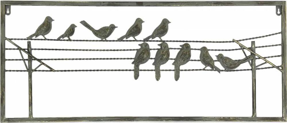 Bird On Wire Metal Wall Art 85cm