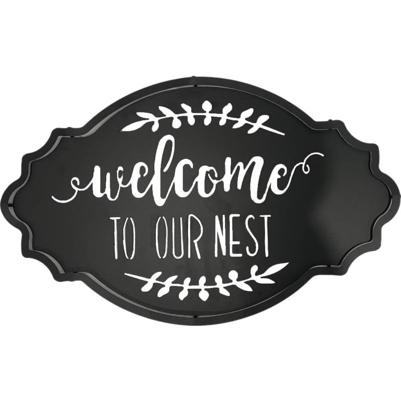 Welcome To Our Nest Metal Sign 30x50cm