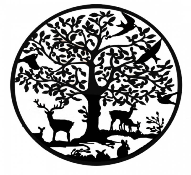 Grazing Deer Metal Wall Art 60cm