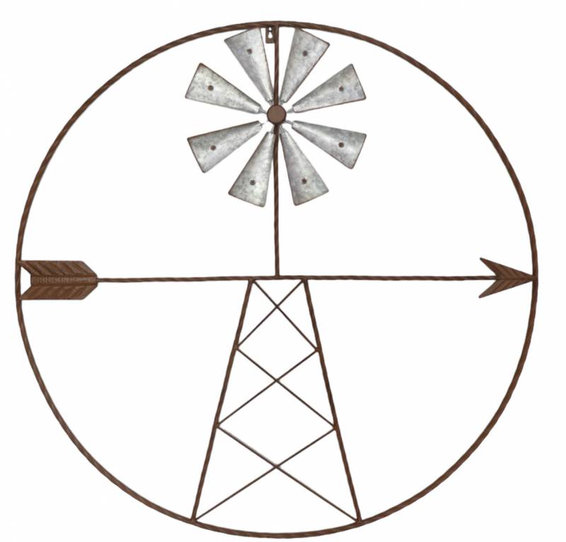 Metal Windmill Wall Art 91x91cm